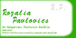 rozalia pavlovics business card